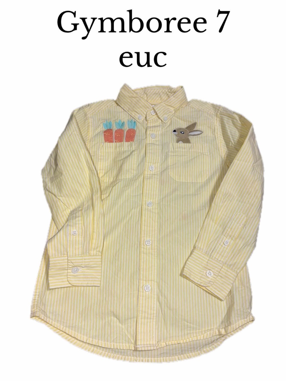 Gymboree size 7 Easter bunny button down shirt